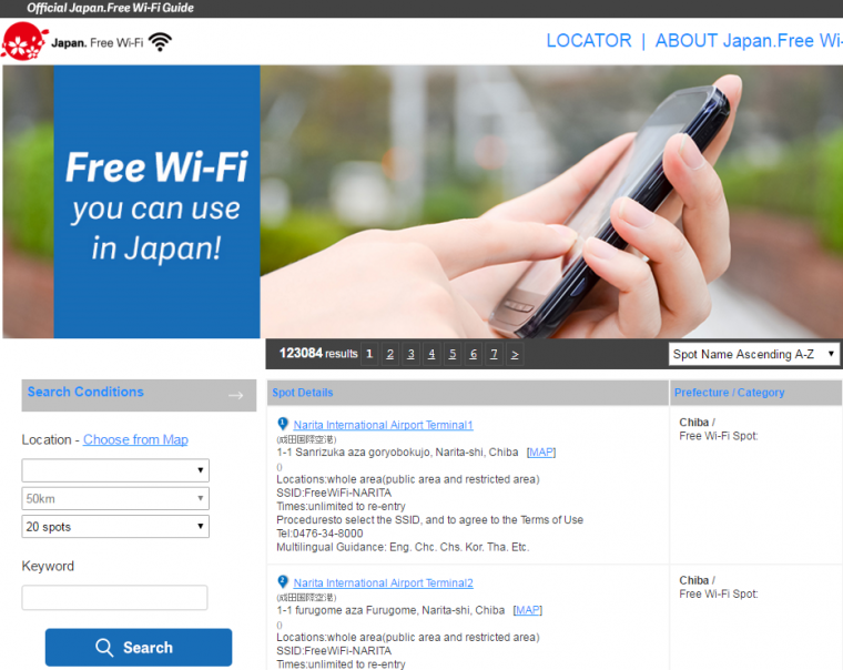Free Wi Fi Spot List Japan. Free Wi Fi